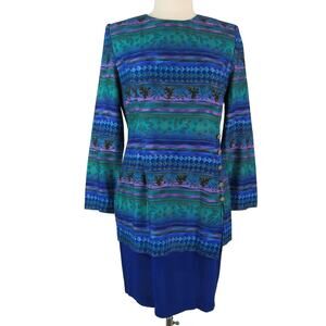 Sheath Shift Dress Career Knee Length Lagenlook Long Sleeve Sz 10 K.C. Spencer